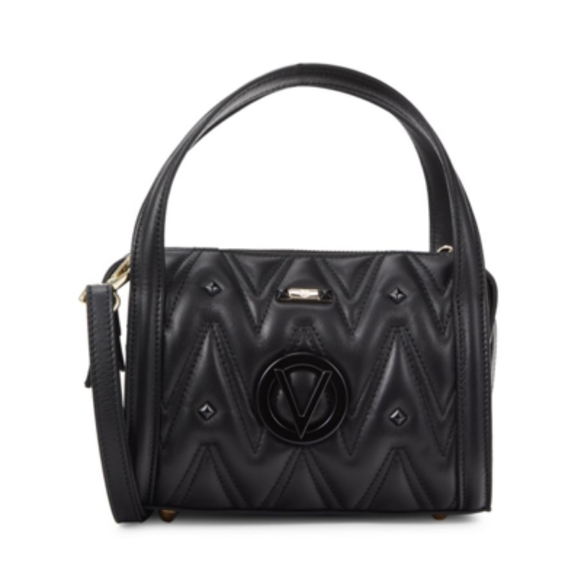 Valentino by Mario Valentino, Molly Quilted Leather Satchel , OS, black